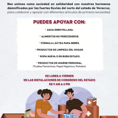 Abre Congreso Centro de Acopio para apoyar a damnificados del norte del estado