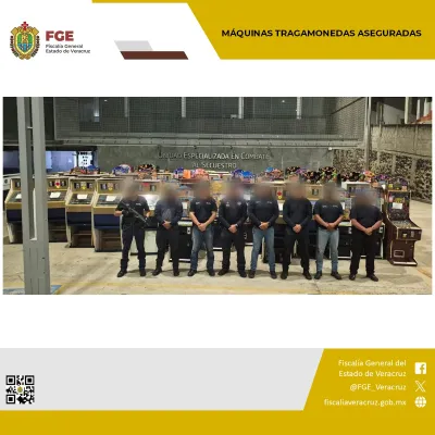 Fiscalía de Veracruz intensifica combate a la extorsión con aseguramiento de 127 máquinas tragamonedas durante 6 cateos Veracruz