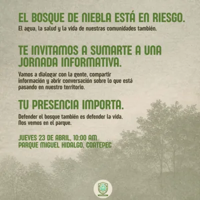 Día Internacional de la Madre Tierra. PÉRDIDA DEL BOSQUE DE NIEBLA EN LA REGIÓN MONTAÑOSA CENTRAL DE VERACRUZ Y USO INDISCRIMINADO DE AGROTÓXICOS EN EL CULTIVO INTENSIVO DE LA PAPA.