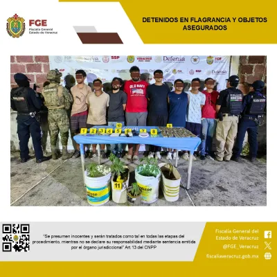 Cateo en Santiago Tuxtla deja 8 detenidos e indicios asegurados